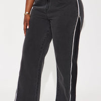 Zip It Up Straight Leg Jeans - Black