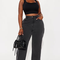 Zip It Up Straight Leg Jeans - Black