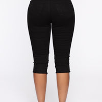 Live In My Skinny Denim Capri Jeans - Black