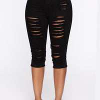 Live In My Skinny Denim Capri Jeans - Black