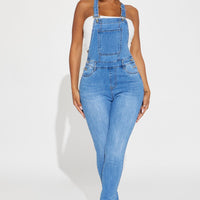 Always Petty Skinny Stretch Denim Overalls - Light Wash