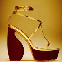Always Confident Strappy Heeled Sandals - Gold