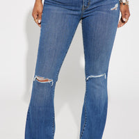 Pleasure Seeker Soft Stretch Flare Jeans - Dark Wash
