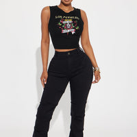 See Me High Rise Stacked Straight Leg Jeans - Black
