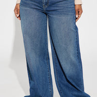Chelsea Drop Waist Baggy Jeans - Medium Wash