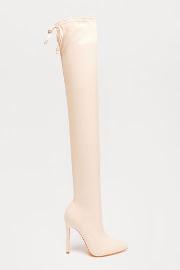 Always Bossy Over The Knee Boots - Cream