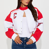 Cherry Bomb Bomber Jacket - Red/combo