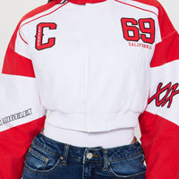 Cherry Bomb Bomber Jacket - Red/combo