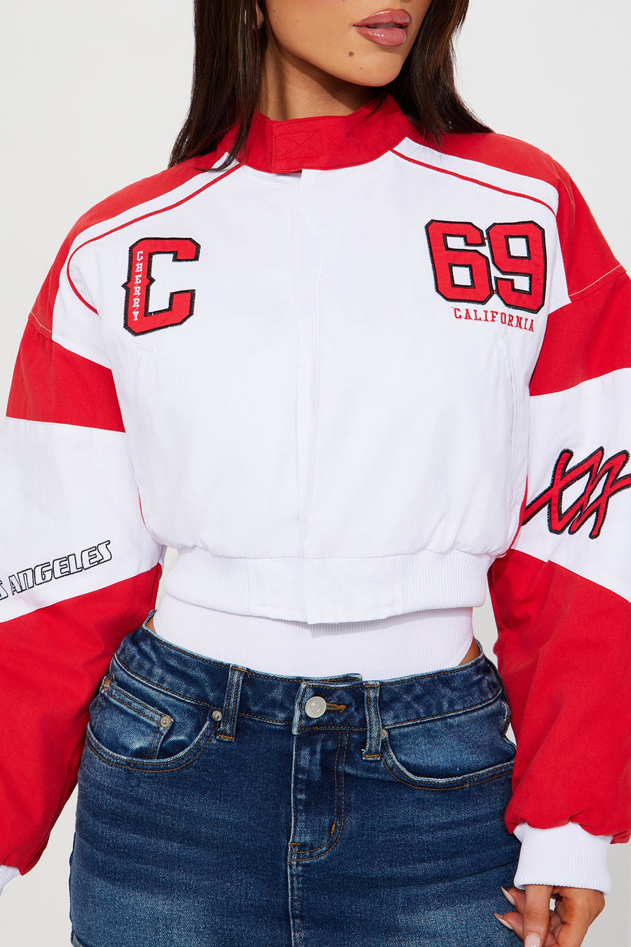 Cherry Bomb Bomber Jacket - Red/combo
