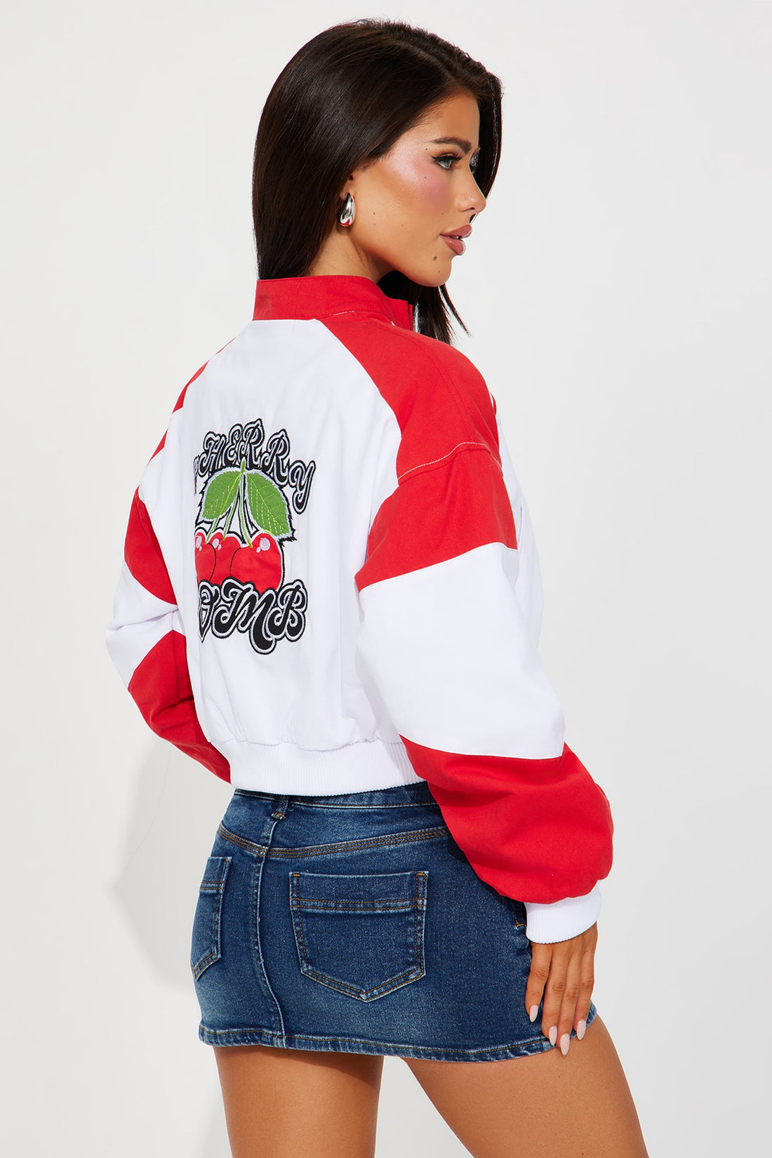 Cherry Bomb Bomber Jacket - Red/combo