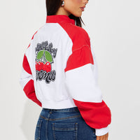 Cherry Bomb Bomber Jacket - Red/combo