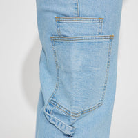 Step By Step Utility Straight Leg Jeans - Light Wash