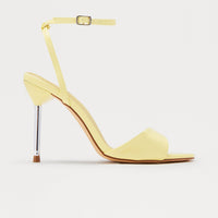 Annabeth Faux Patent Pointed Toe Heels - Yellow