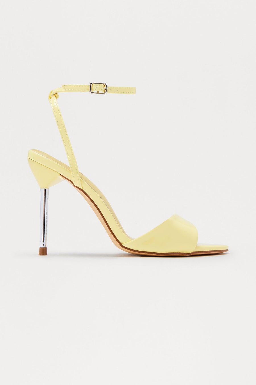 Annabeth Faux Patent Pointed Toe Heels - Yellow