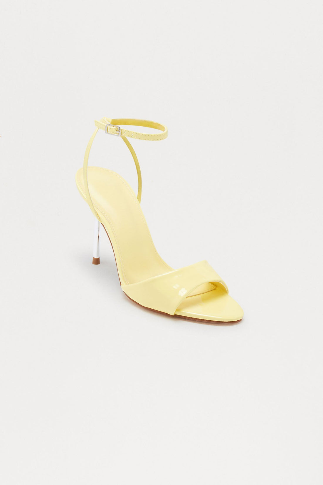 Annabeth Faux Patent Pointed Toe Heels - Yellow