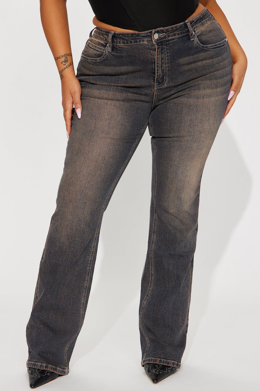 Sahara Tinted Stretch Bootcut Jeans - Dark Wash