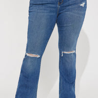 Pleasure Seeker Soft Stretch Flare Jeans - Dark Wash