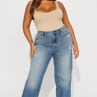 Sweet Talker Straight Leg Jeans - Medium Wash