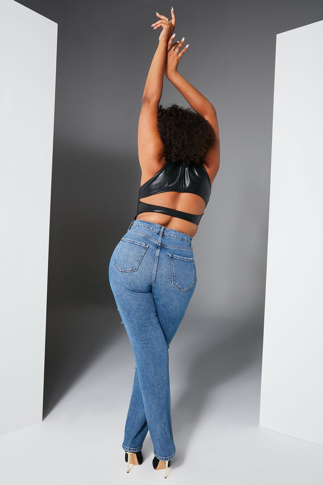 Tall Hometown Cutie Destroyed Mom Jeans - Medium Blue Wash