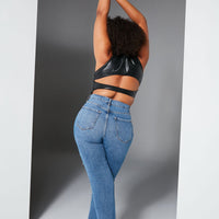 Tall Hometown Cutie Destroyed Mom Jeans - Medium Blue Wash