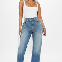 Sweet Talker Straight Leg Jeans - Medium Wash