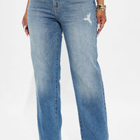 Sweet Talker Straight Leg Jeans - Medium Wash