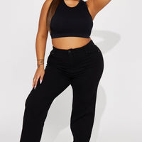 Simply Basic Stretch Straight Jeans - Black