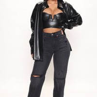 90's Nostalgia Straight Leg Jeans - Black