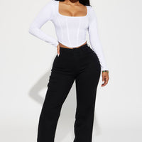 Simply Basic Stretch Straight Jeans - Black
