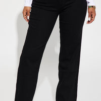 Simply Basic Stretch Straight Jeans - Black