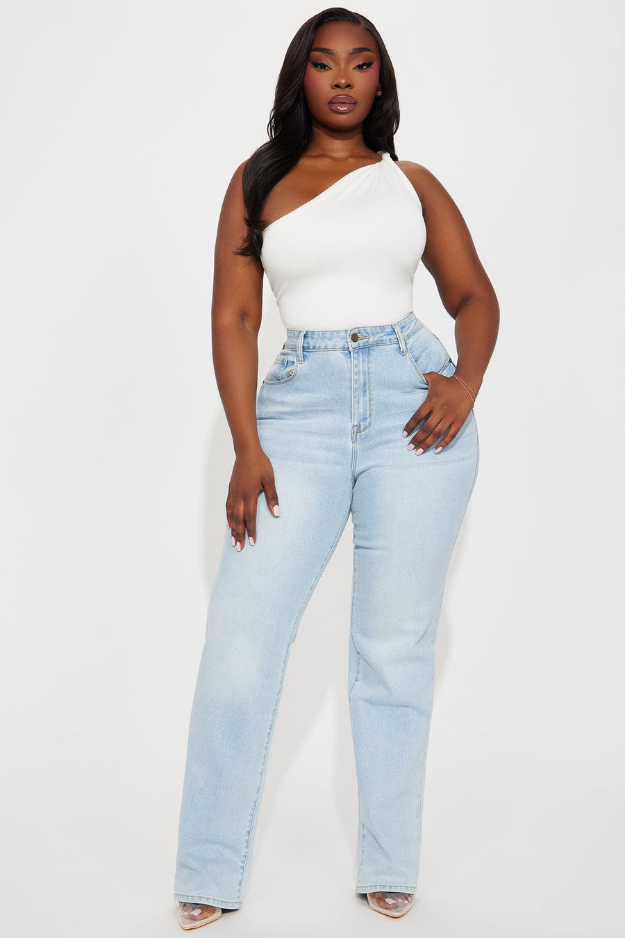 Can't You Relax Straight Leg Jeans - Light Wash