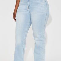 Can't You Relax Straight Leg Jeans - Light Wash