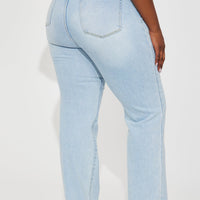Can't You Relax Straight Leg Jeans - Light Wash
