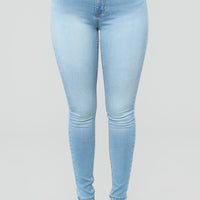 Alexa High Rise Booty Lifter Skinny Jeans - Light Blue Wash