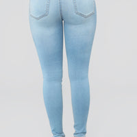 Alexa High Rise Booty Lifter Skinny Jeans - Light Blue Wash