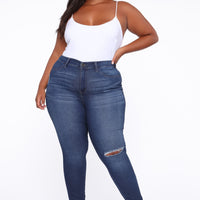 Swing My Way High Rise Skinny Jeans - Medium Blue Wash