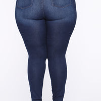 Swing My Way High Rise Skinny Jeans - Medium Blue Wash
