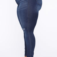 Swing My Way High Rise Skinny Jeans - Medium Blue Wash