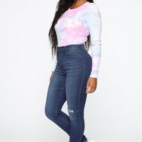 Swing My Way High Rise Skinny Jeans - Medium Blue Wash