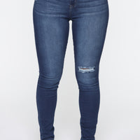 Swing My Way High Rise Skinny Jeans - Medium Blue Wash