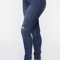 Swing My Way High Rise Skinny Jeans - Medium Blue Wash