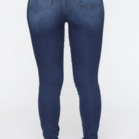 Swing My Way High Rise Skinny Jeans - Medium Blue Wash