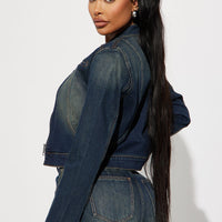 When In Rome Moto Denim Jacket - Dark Wash