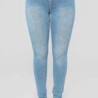 Wifey High Rise Booty Lifter Jeans - Light Blue Wash