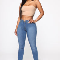 Flex Game Strong Mid Rise Skinny Jeans - Medium Blue Wash