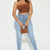 Tall Nequita High Rise Skinny Jeans - Light Blue Wash