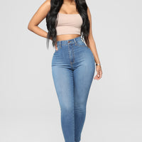 Dare Devil High Rise Skinny Jeans - Medium Blue Wash