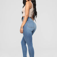 Dare Devil High Rise Skinny Jeans - Medium Blue Wash