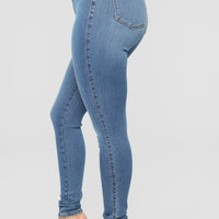 Dare Devil High Rise Skinny Jeans - Medium Blue Wash