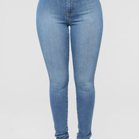 Dare Devil High Rise Skinny Jeans - Medium Blue Wash